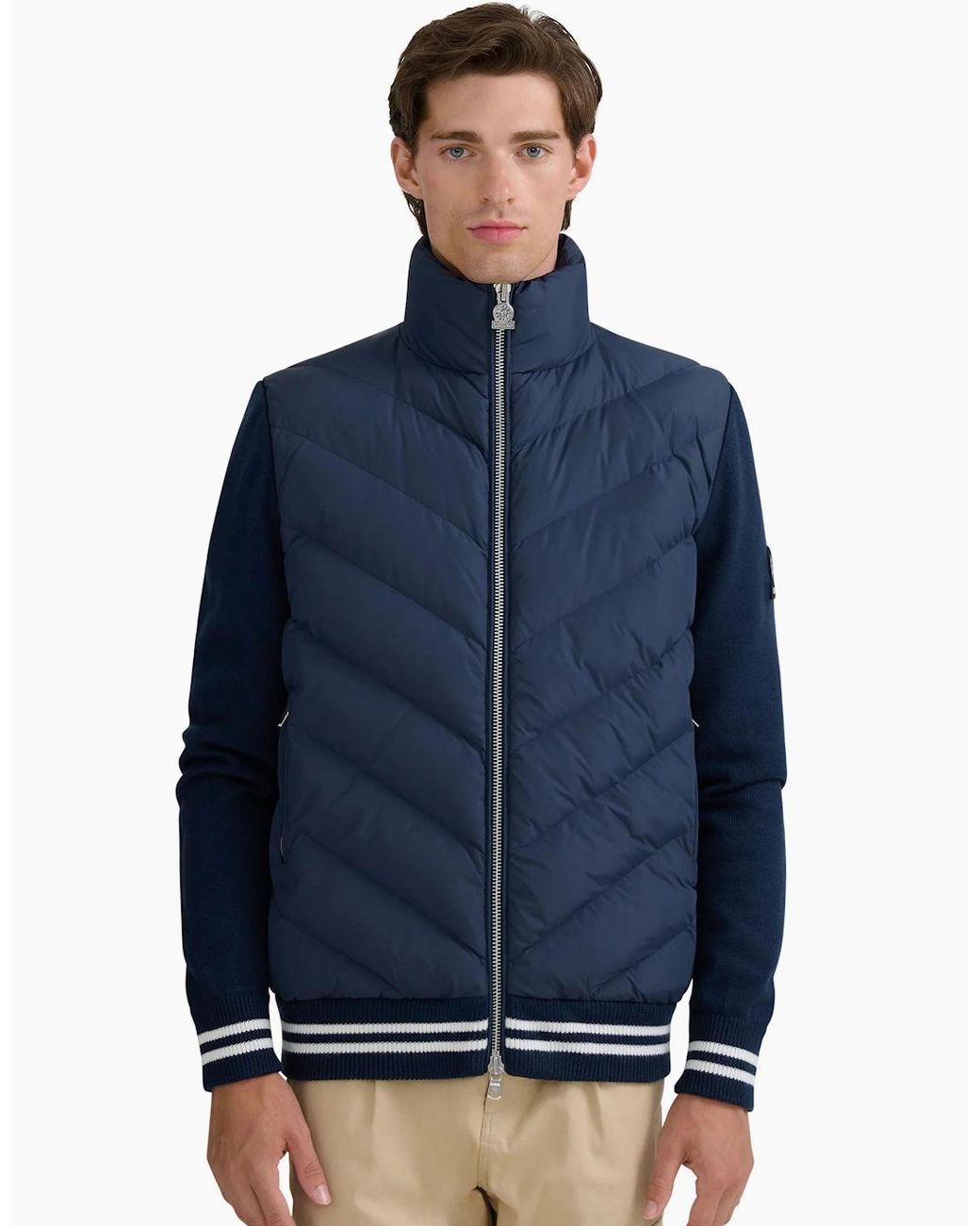 Sandbanks Blue Hybrid Puffer Cardigan for men