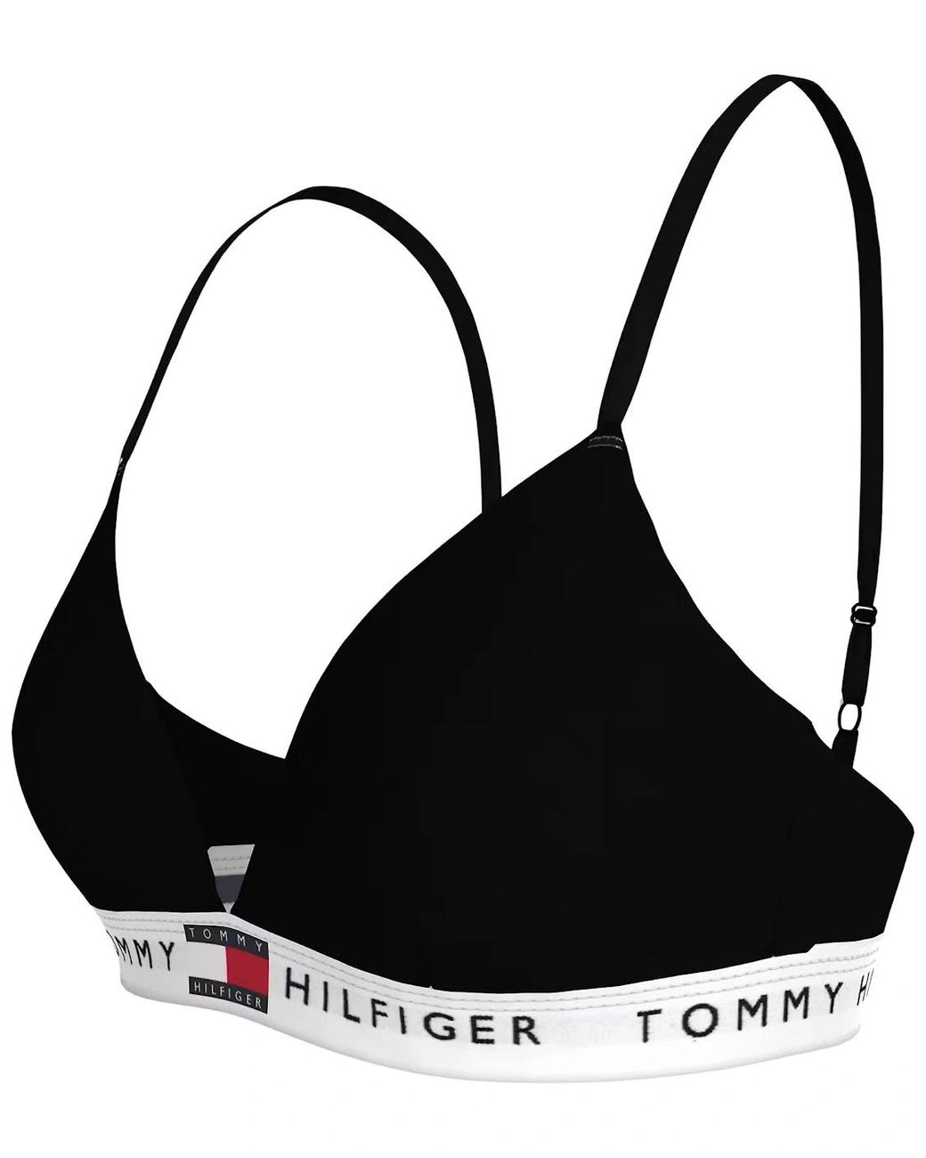 Tommy Hilfiger Black Heritage Cotton Rp Triangle Bra