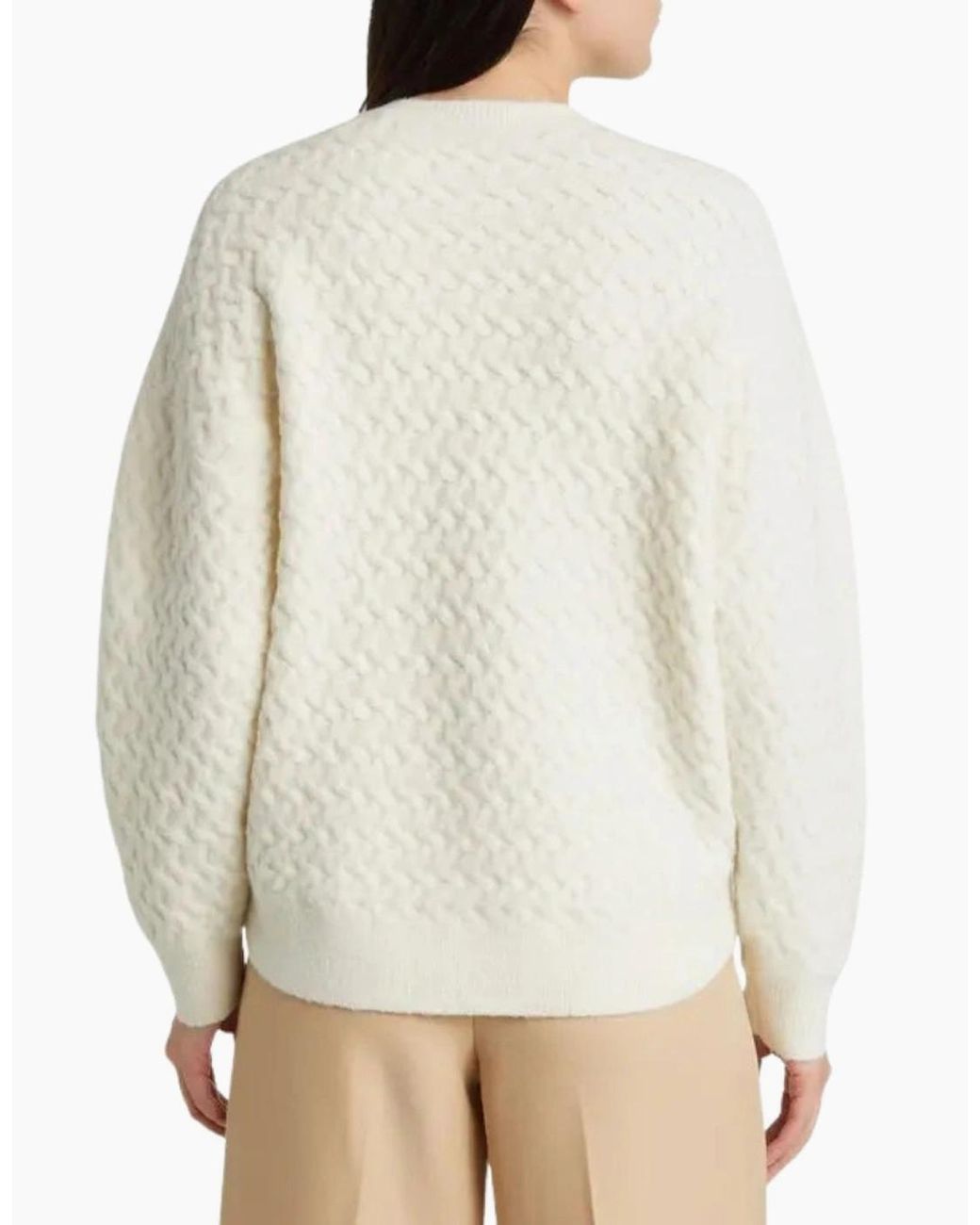 Ted Baker Natural Morlea Horizontal Cable Ivory Crewneck Sweater