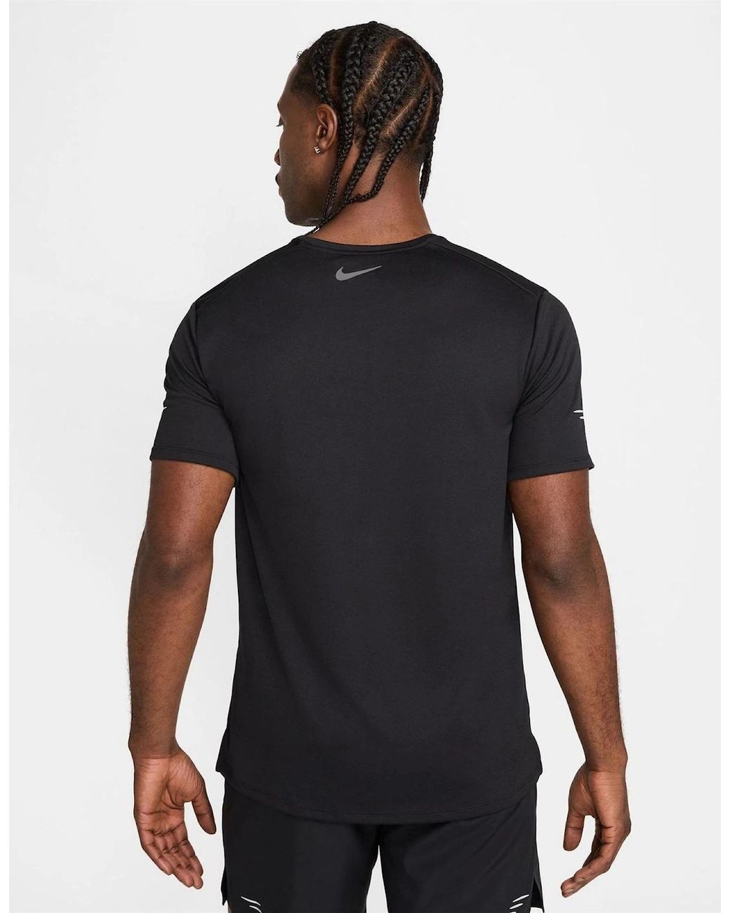 Nike Black Miler Flash Dri-Fit Short-Sleeve Running Top for men
