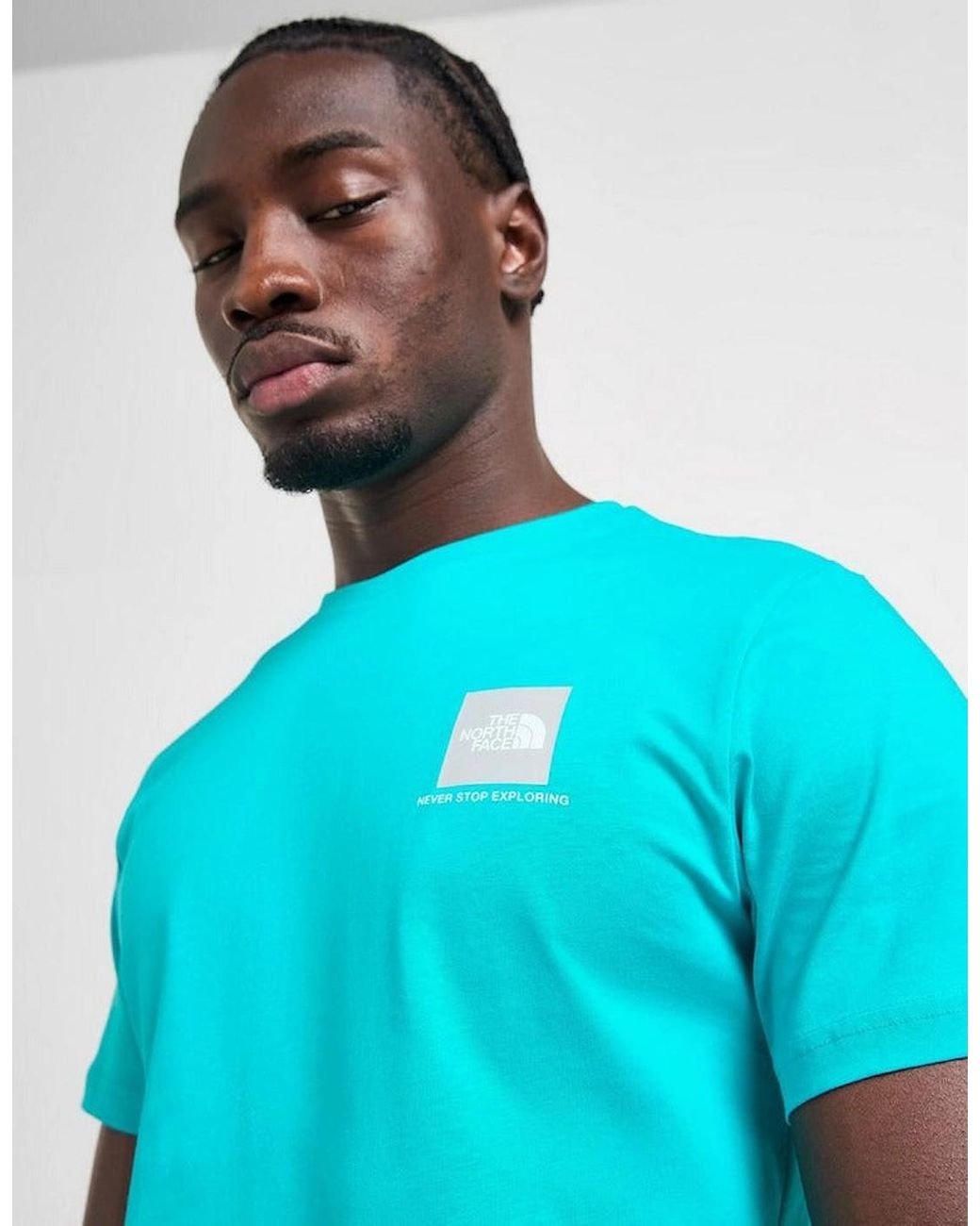 The North Face Blue Fine Box Logo T-Shirt for men