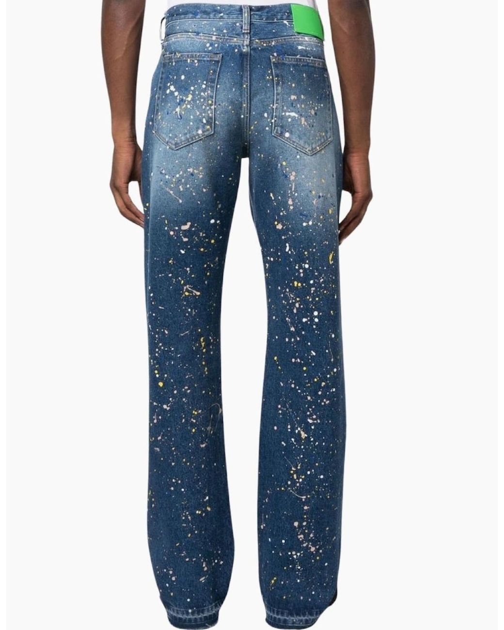 Off-White c/o Virgil Abloh Blue Paint Relax Slim Fit Jeans for men