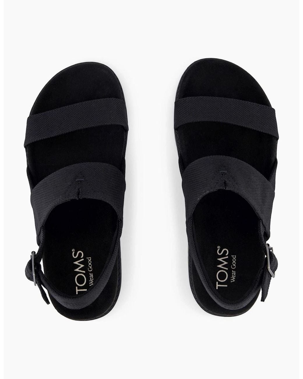 TOMS Black Marin Polyester Sandals