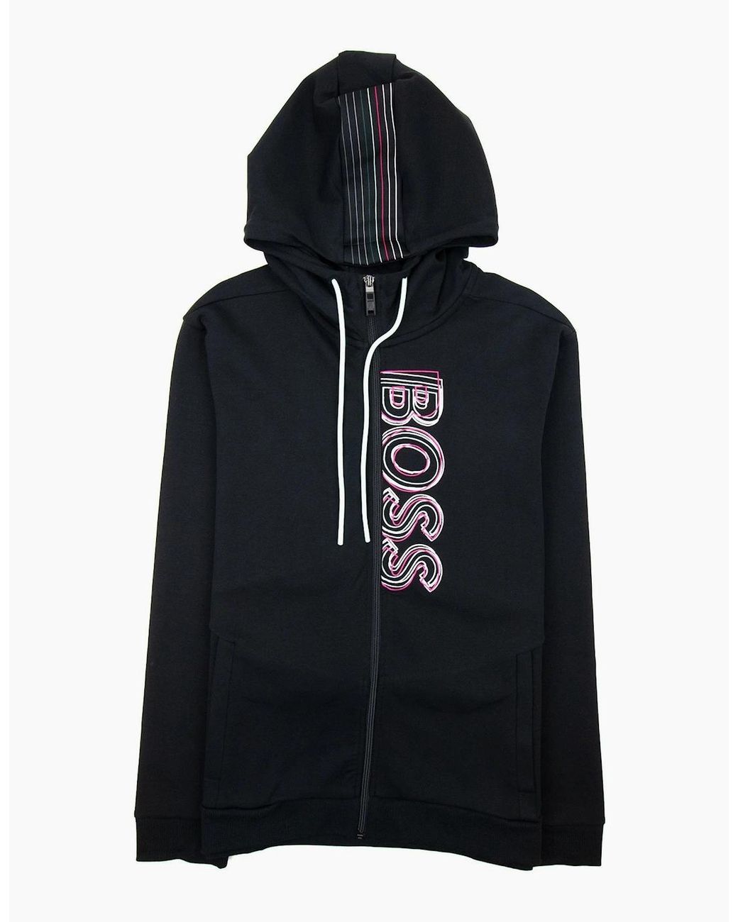 Boss Black Saggy 1 Multi Logo Zip Up Hoody 001 for men