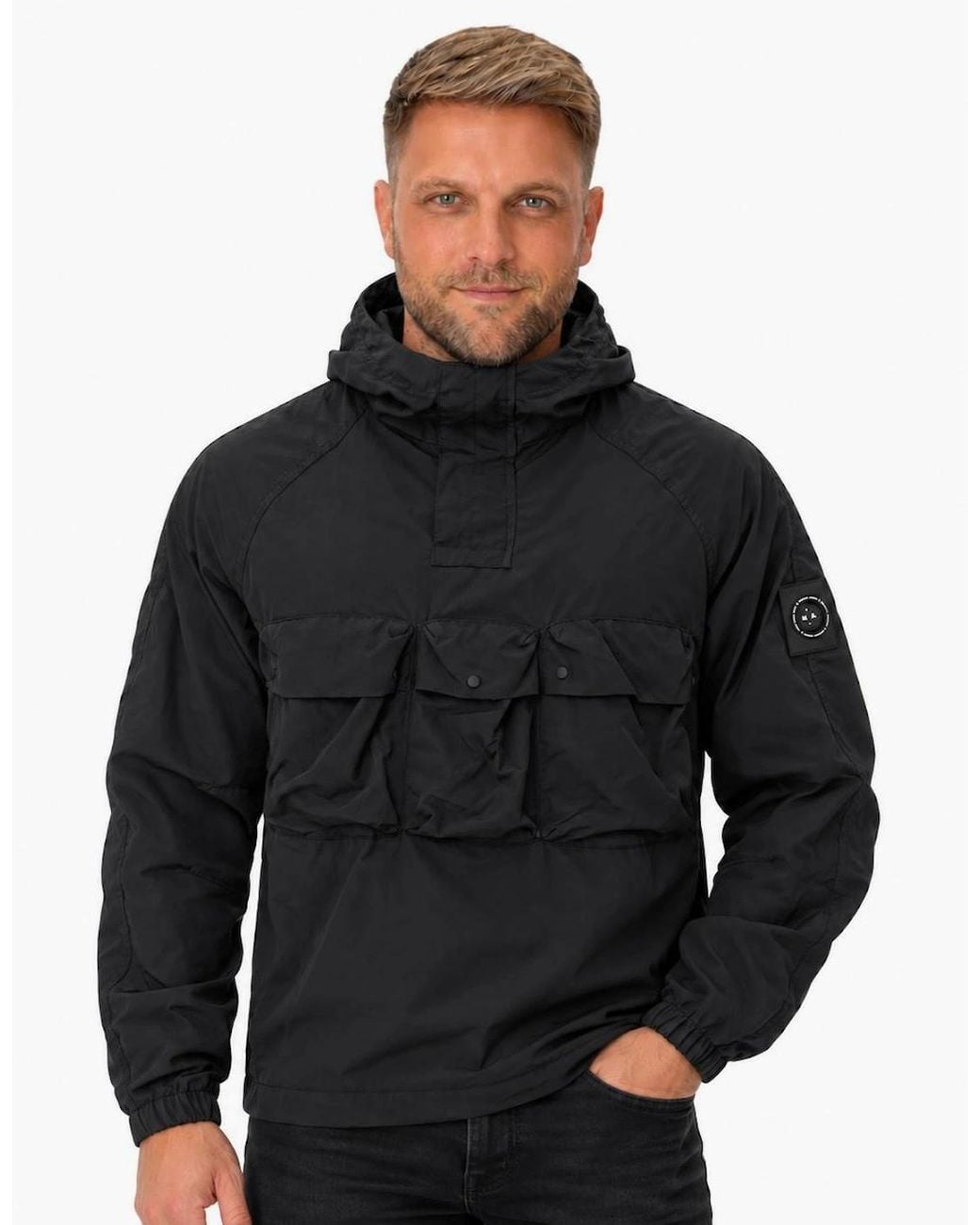 Marshall Artist Blue Sefton 1/4 Zip Jacket for men