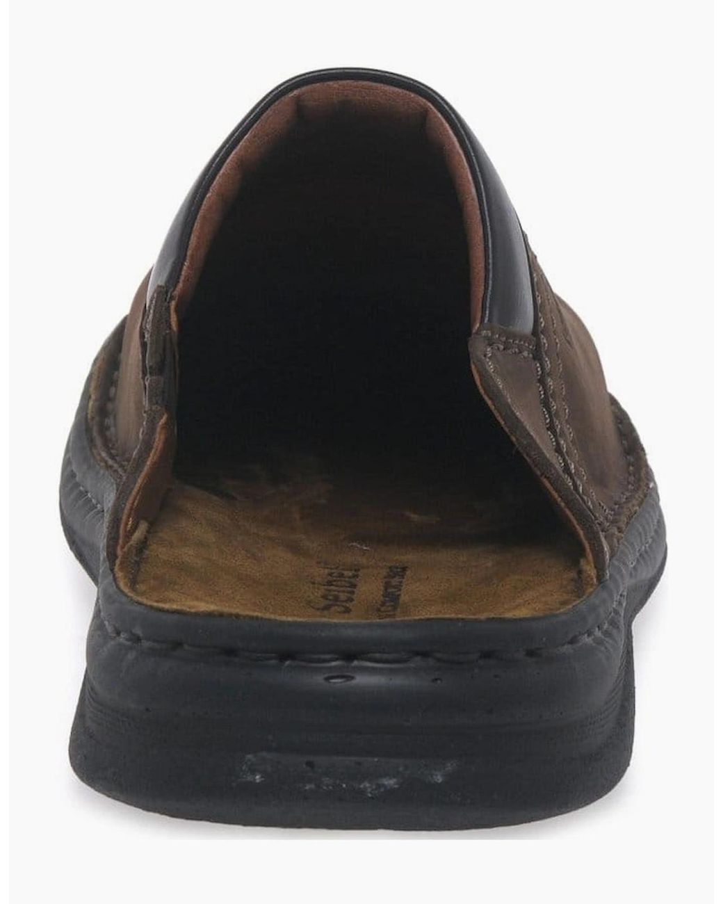 Josef Seibel Black Max Leather Mules for men