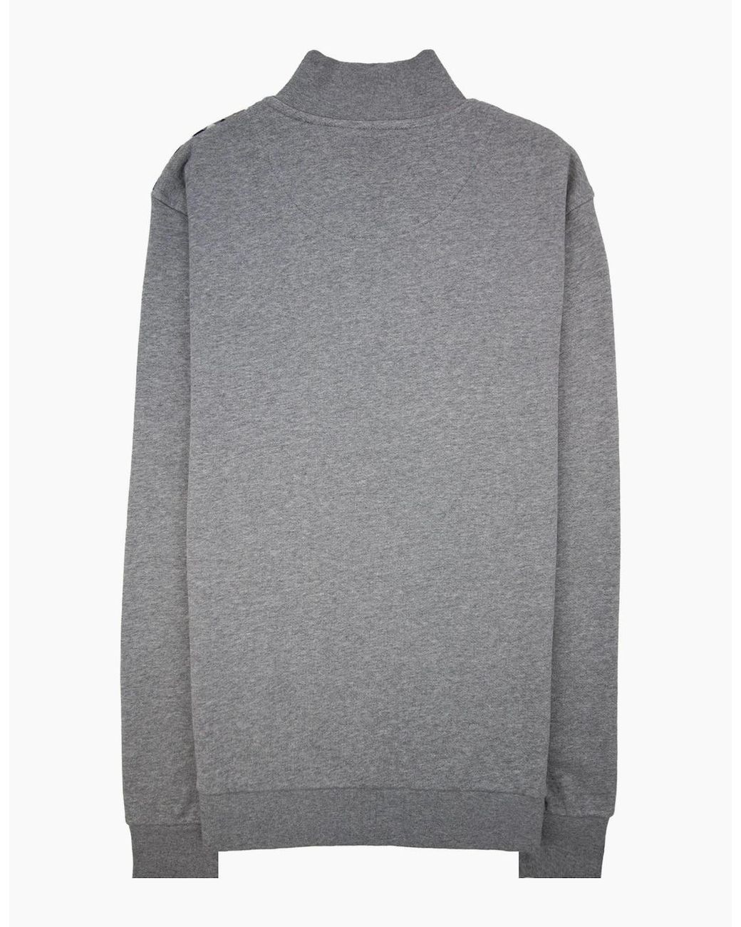 Aquascutum Gray Cc Shoulder 1/4 Zip Sweatshirt Light Melange 05 for men