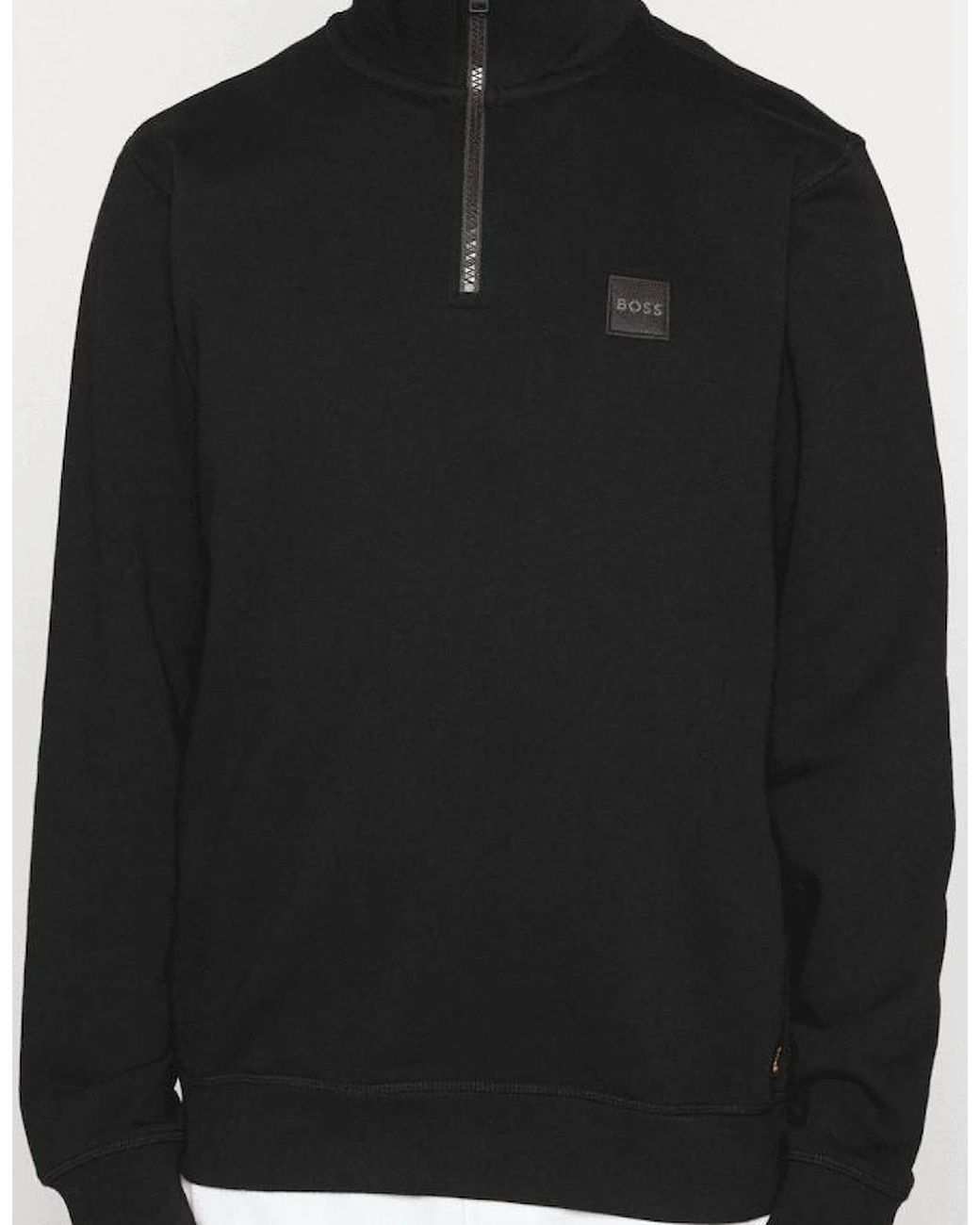 Boss Black Zetrust Patch Logo Quarter Zip Sweatshirt for men