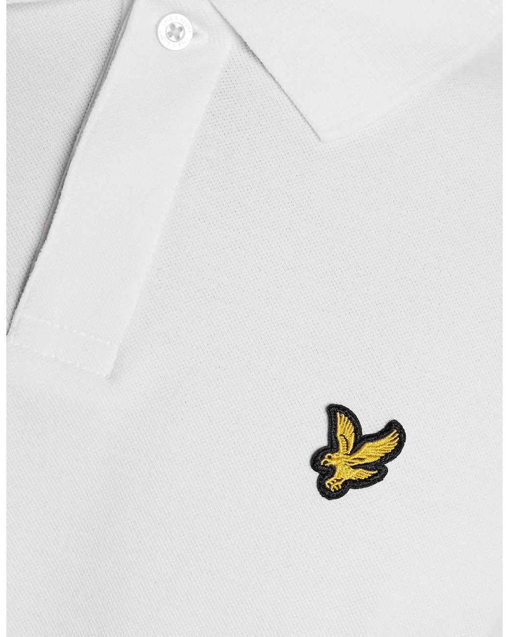 Lyle & Scott White Jacquard Tipped Polo Shirt for men