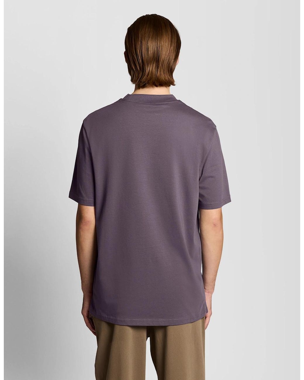 Lyle & Scott Purple Oversized Cotton Crew Neck T-Shirt for men