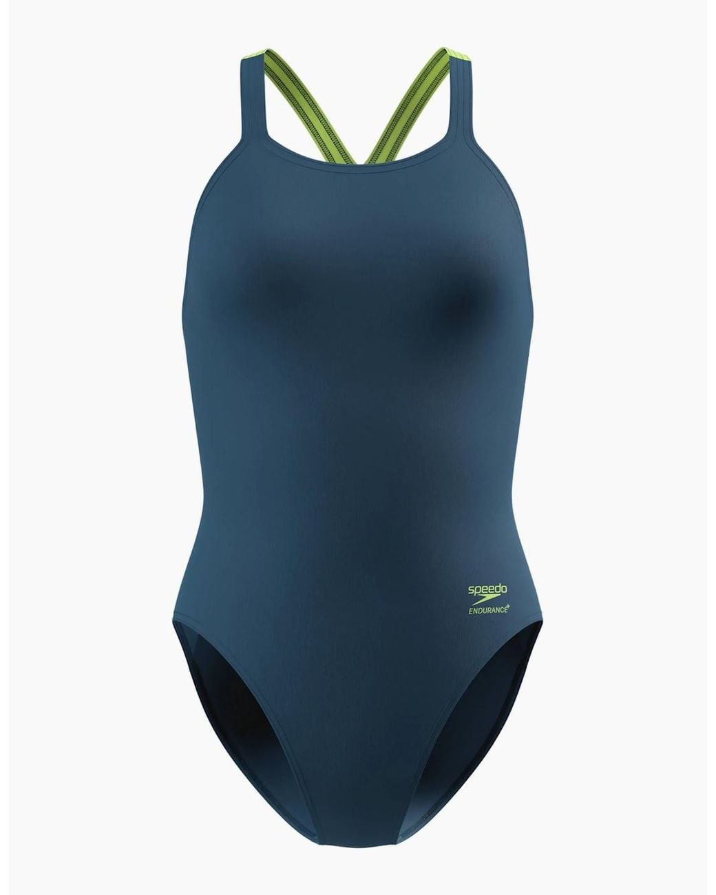 Speedo Blue Ladies Solid Powerback One Piece Swimsuit