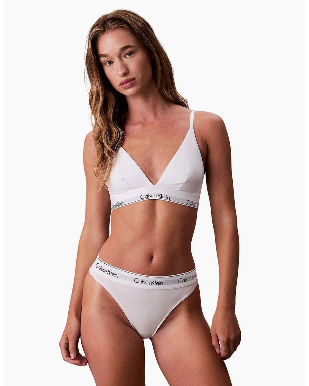 Calvin Klein White Icon Cotton Modal Unlined Triangle Bra