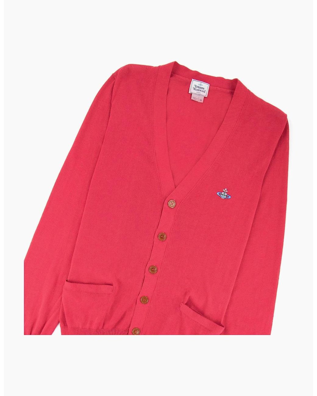 Vivienne Westwood Pink Orb Logo Knitted Cardigan for men