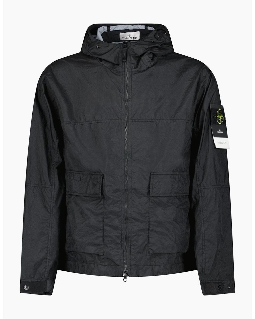 Stone Island Black Membrana 3L Tc Hooded Jacket for men