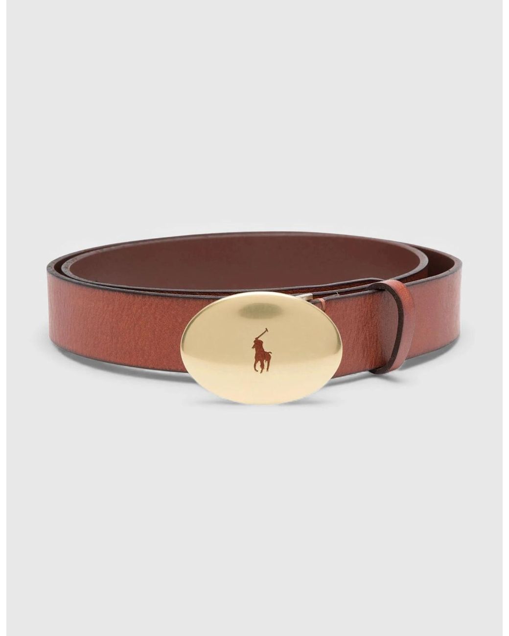 Ralph Lauren Brown Polo Classic Logo Leather Belt