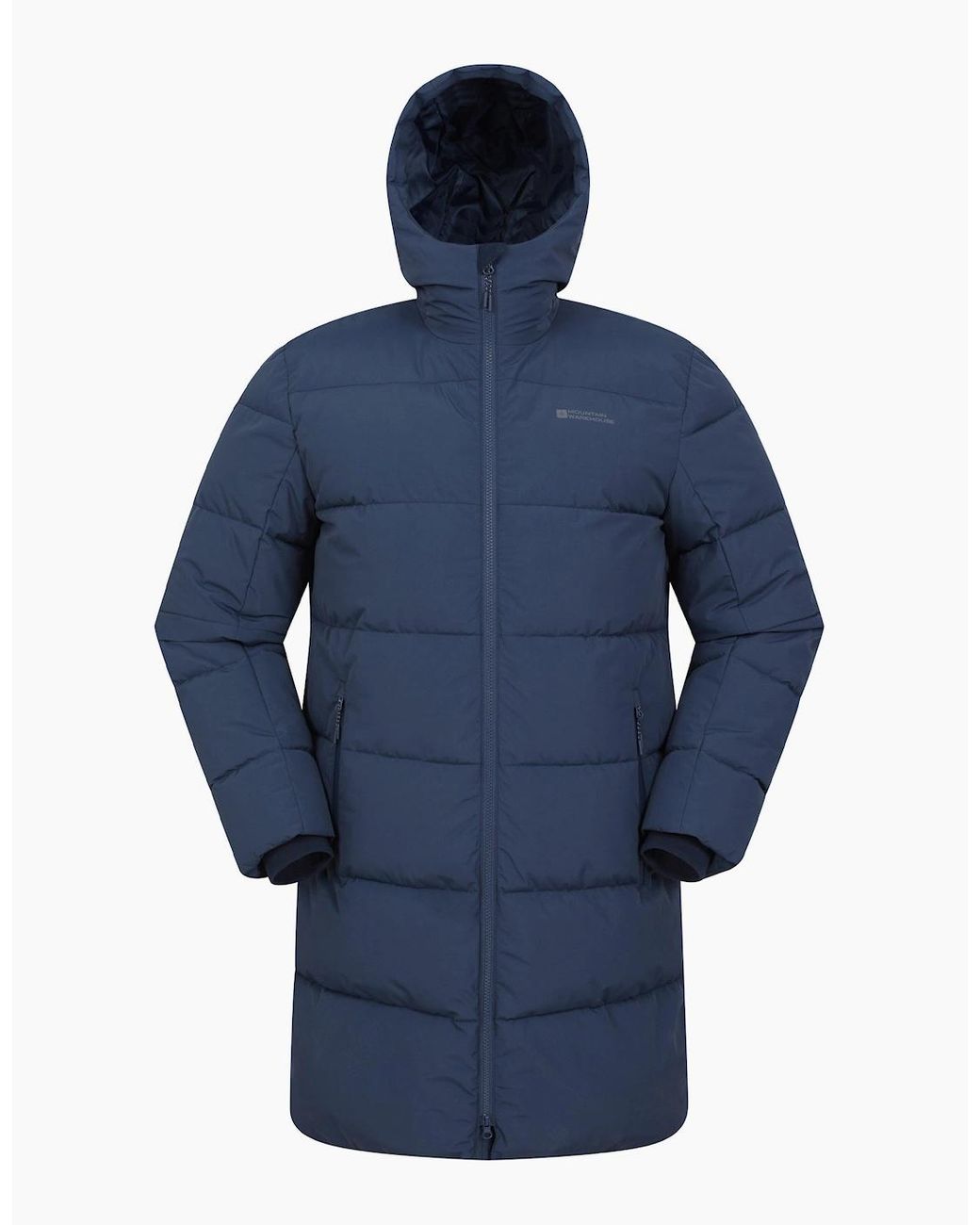 Mountain Warehouse Blue Vortex Longline Padded Jacket for men