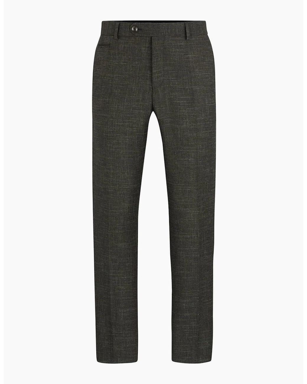 Boss Gray Genius 241 Slim Cut Trousers for men