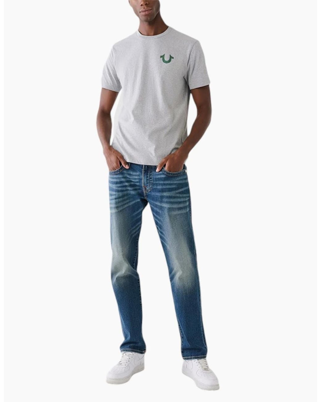 True Religion White 107998 T Shirts Short Sleeve Buddha Face Summer Crew Neck Tee for men