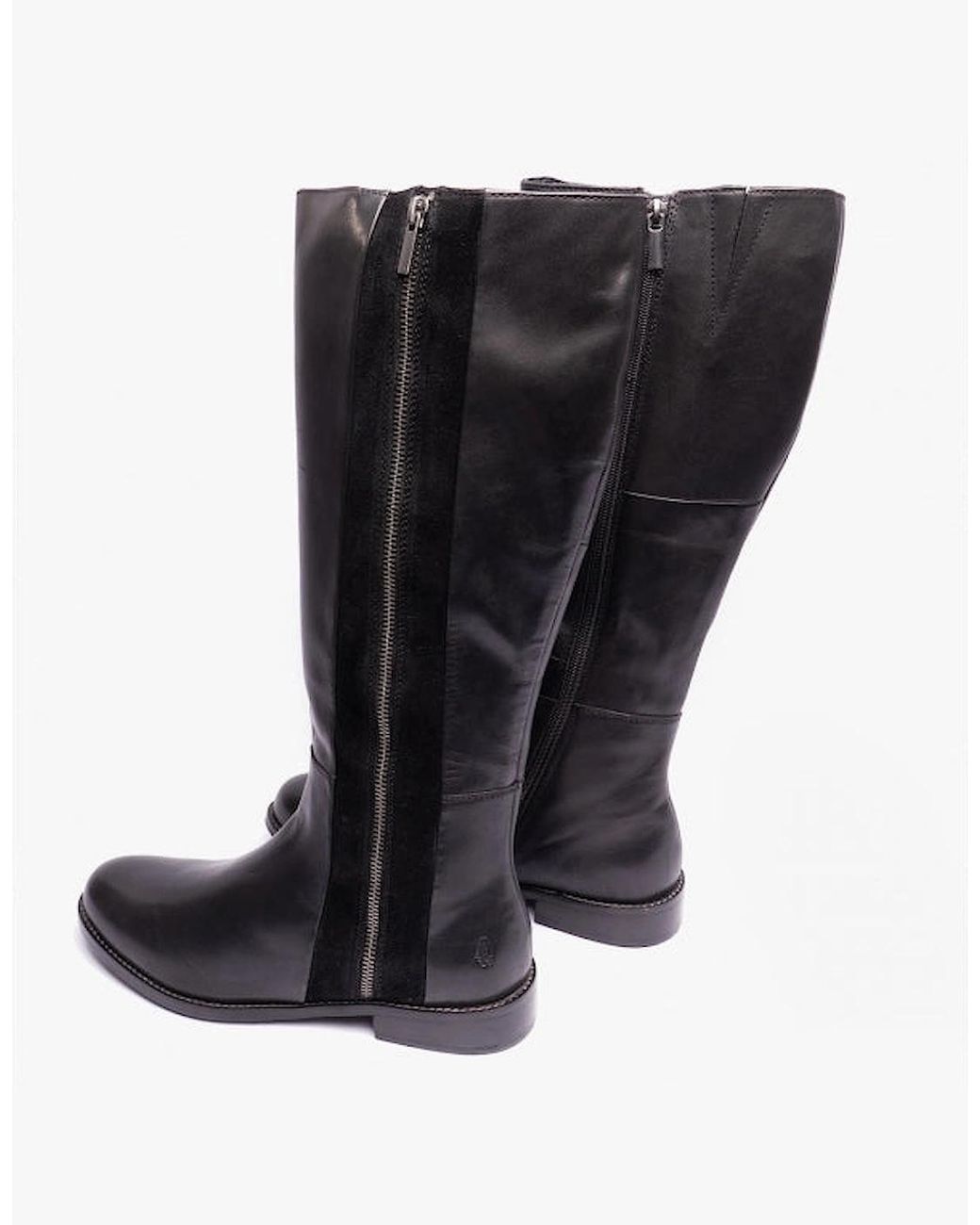 Hush Puppies Black Faith Leather Tall Boots