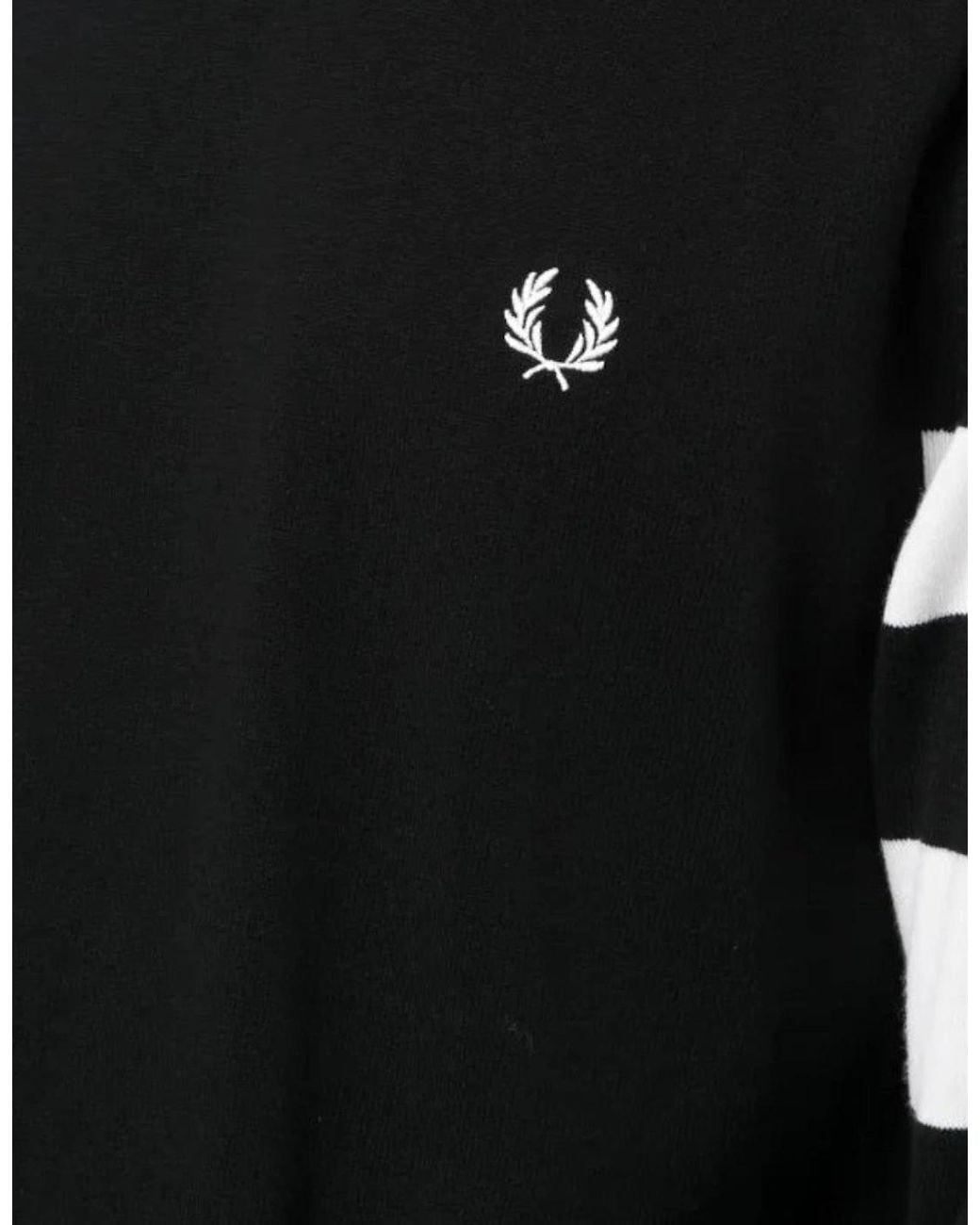 Fred Perry Black Ringer Embroidered Cotton Sweatshirt