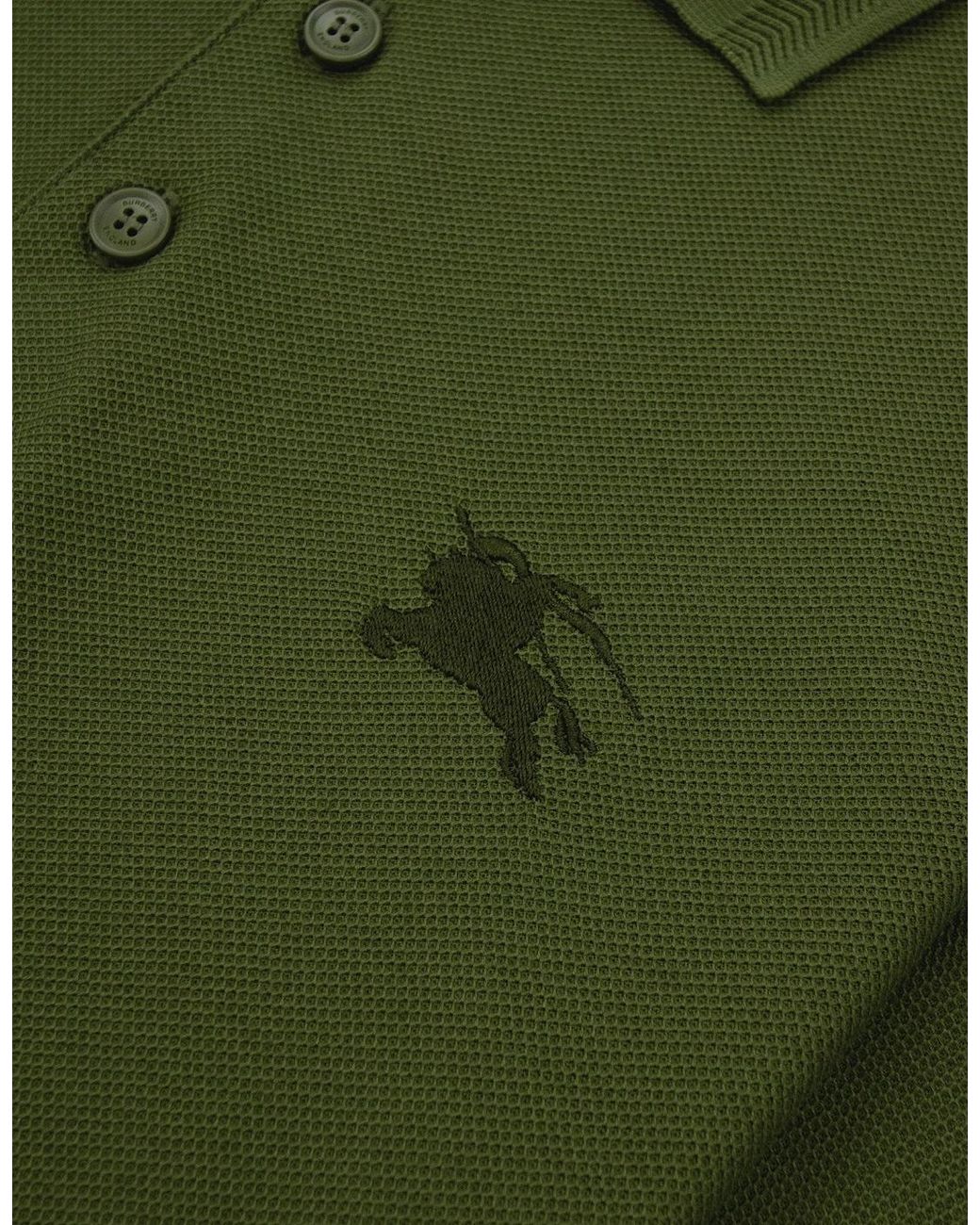 Burberry Green Ekd Cotton Polo Shirt for men