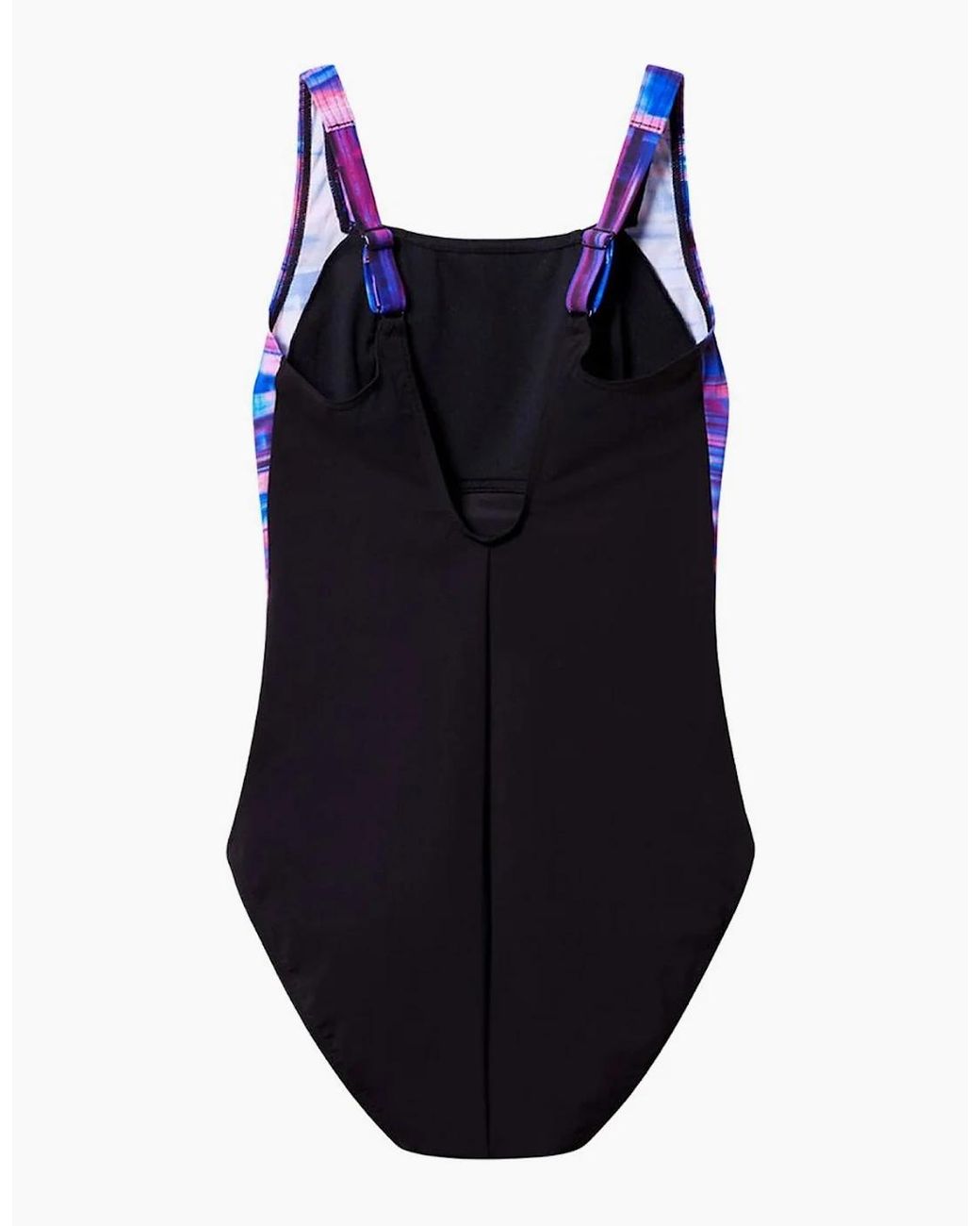 Speedo Blue Ladies Luna Lustre Distorted One Piece Swimsuit