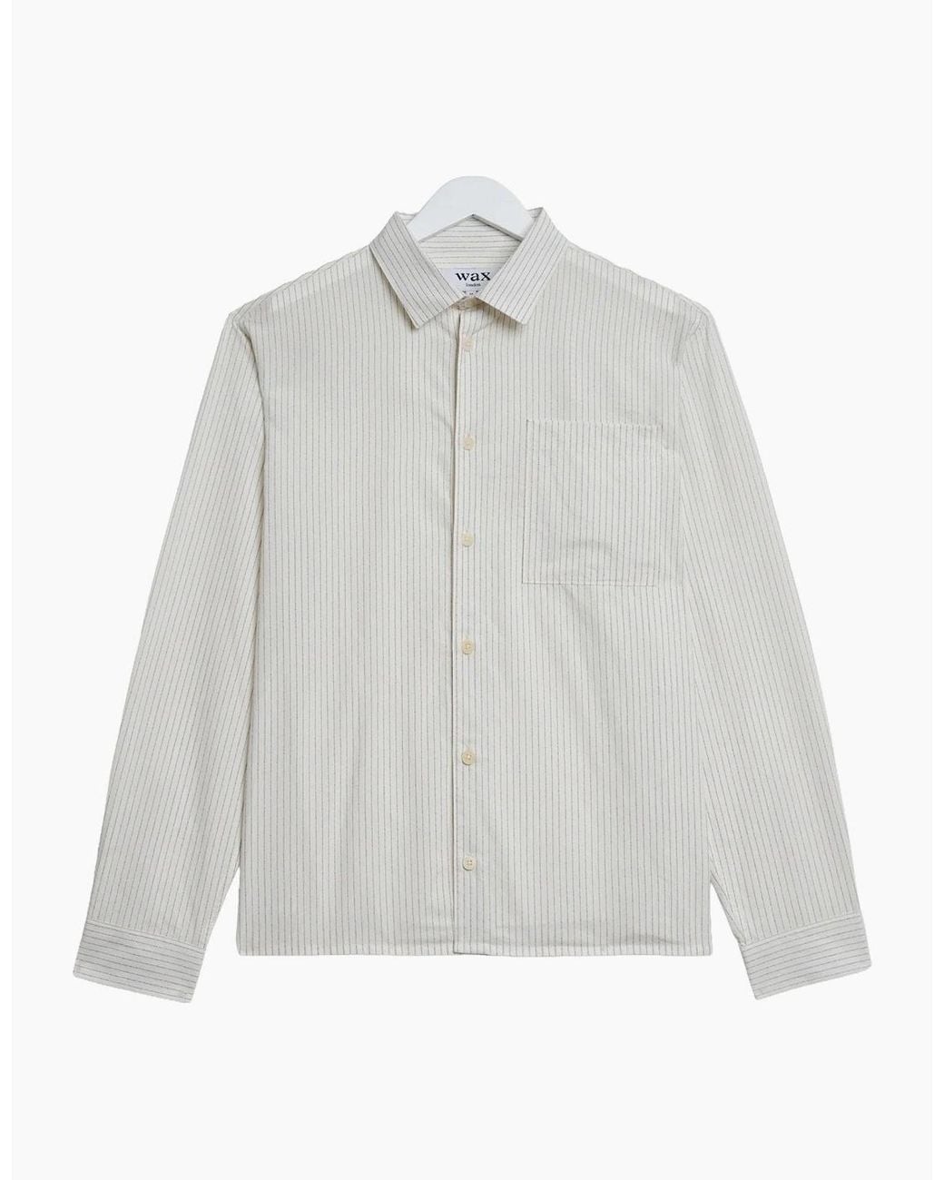 Wax London Gray Halcomb Broken Stripe Long Sleeve Shirt