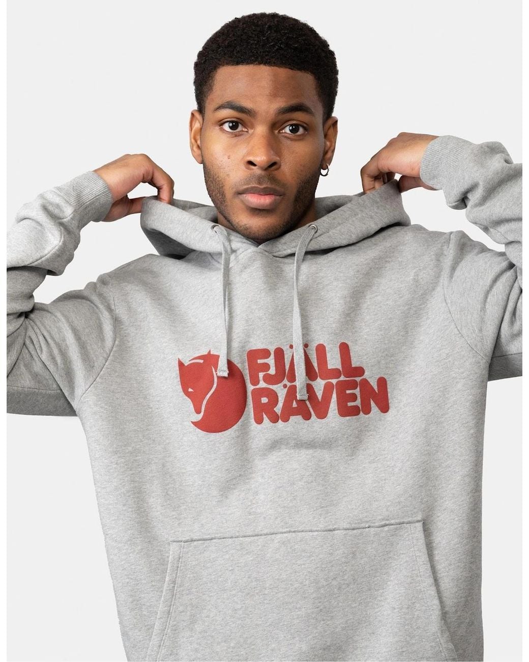 Fjallraven Gray Logo Hoodie for men