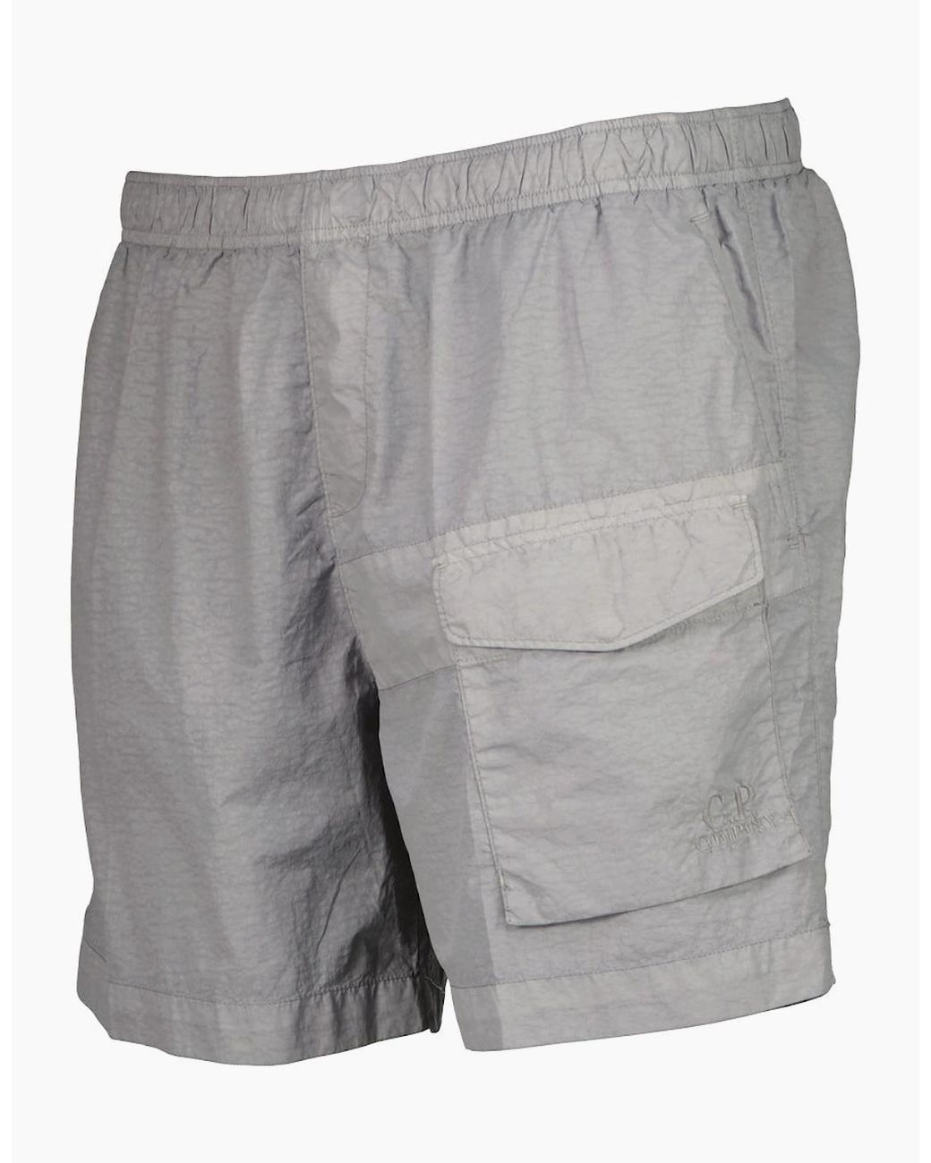 C P Company Gray Flatt Nylon Pocket Swim Shorts for men