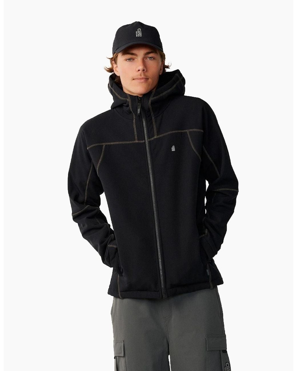 Rip Curl Black Rip Curl S-Series Soft Tech Hooded Full Zip Fleece for men