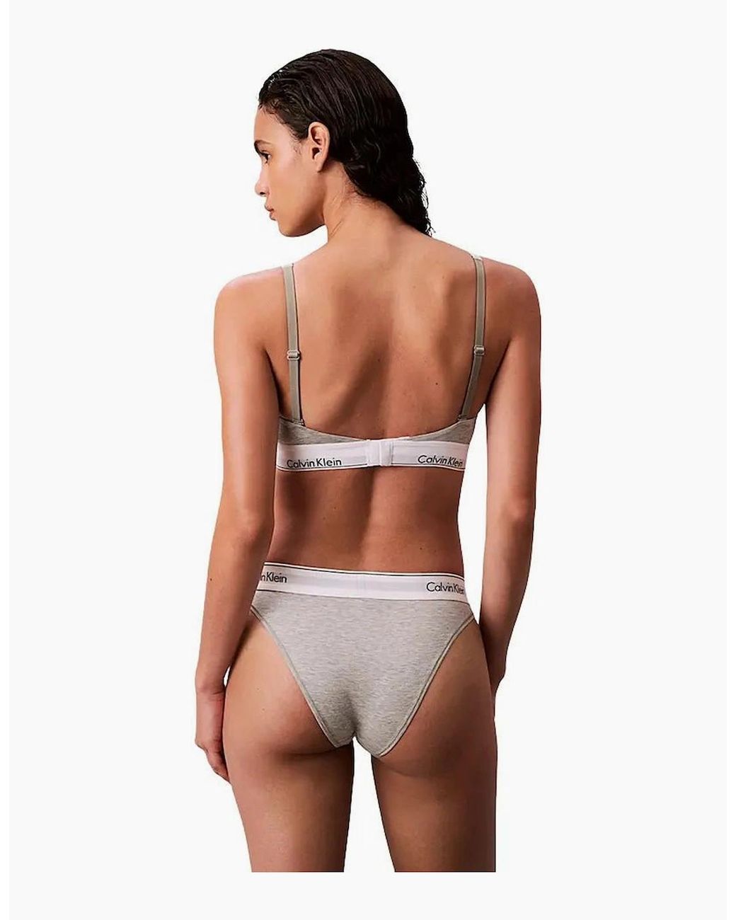 Calvin Klein White Icon Cotton Modal Lightly Lined Bralette, Heather