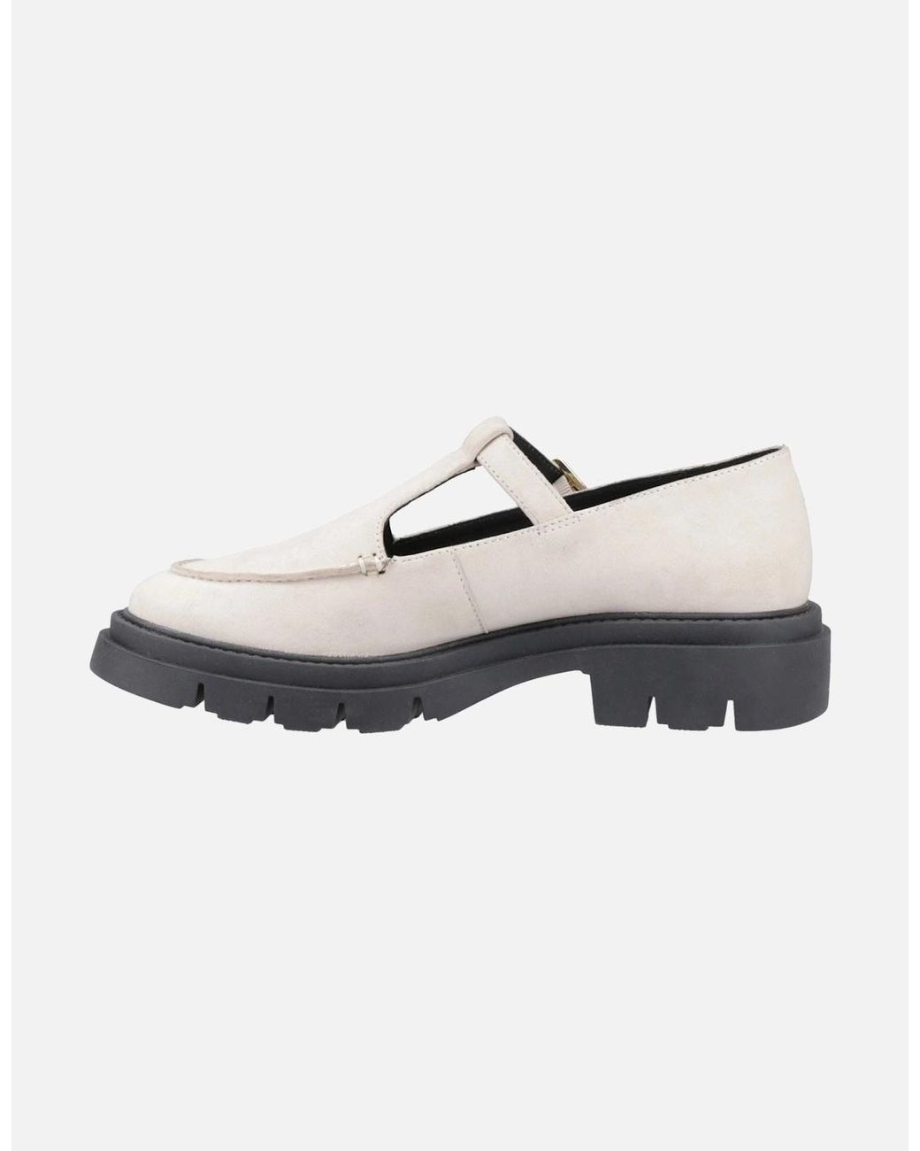 Hush Puppies White Nella T-Bar Suede Shoes