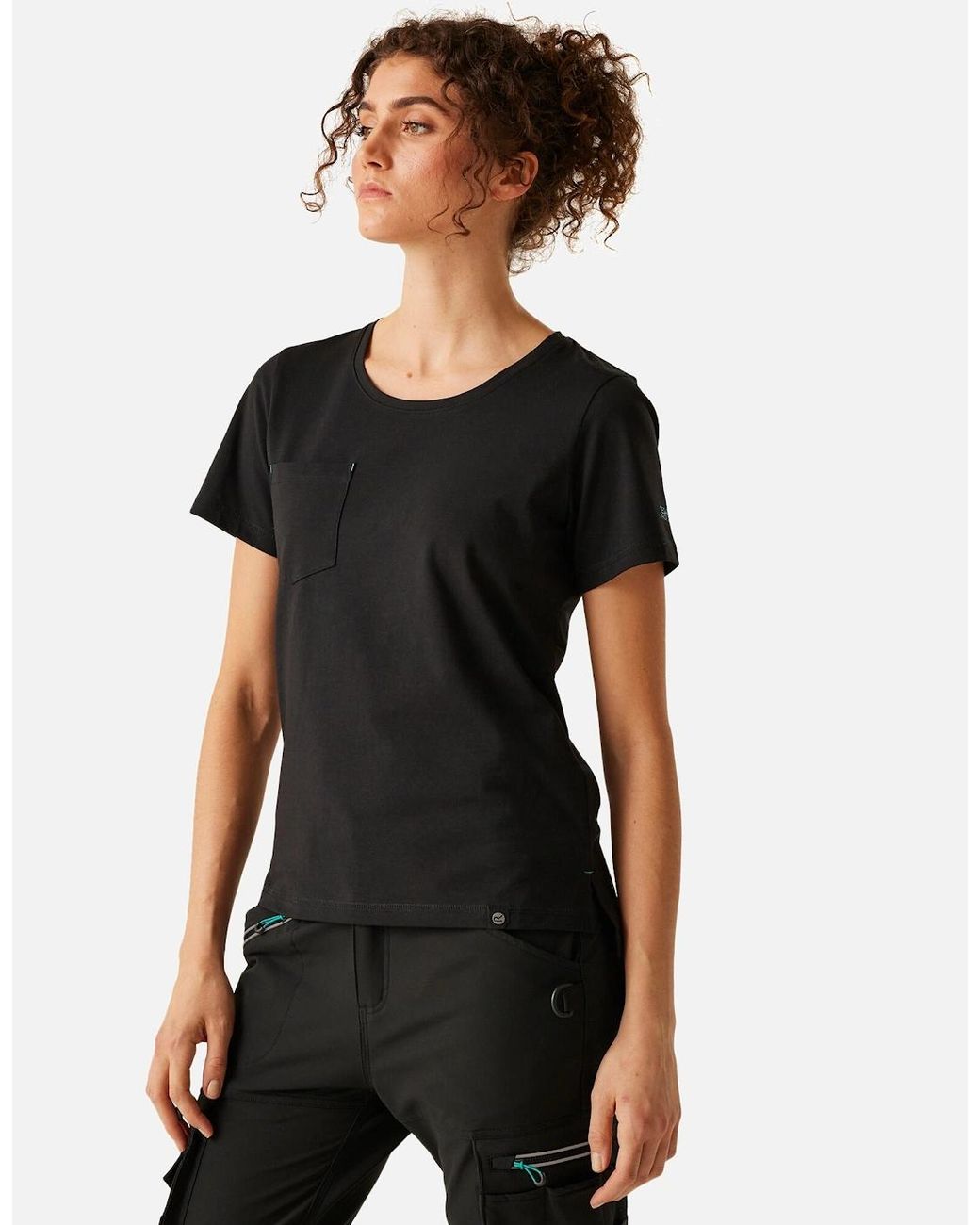 Regatta Black Professional /Ladies Ada Cotton Stretch T-Shirt