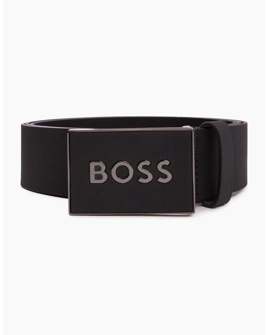 Boss Black Plaque-Buckle Belt for men