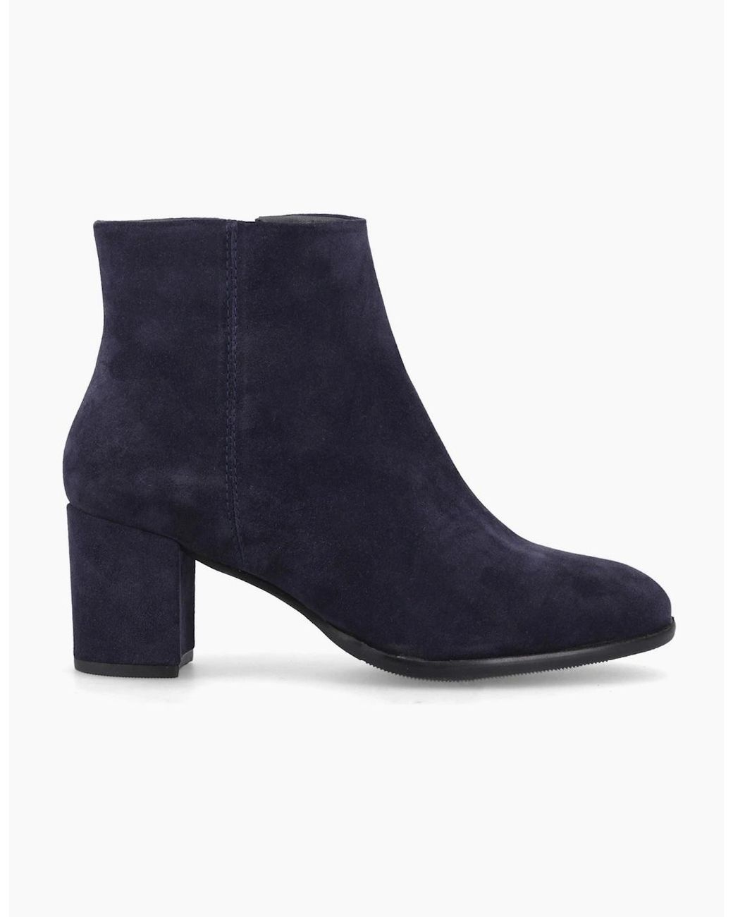 Hush Puppies Blue Claridy Suede Leather Heeled Ankle Boots