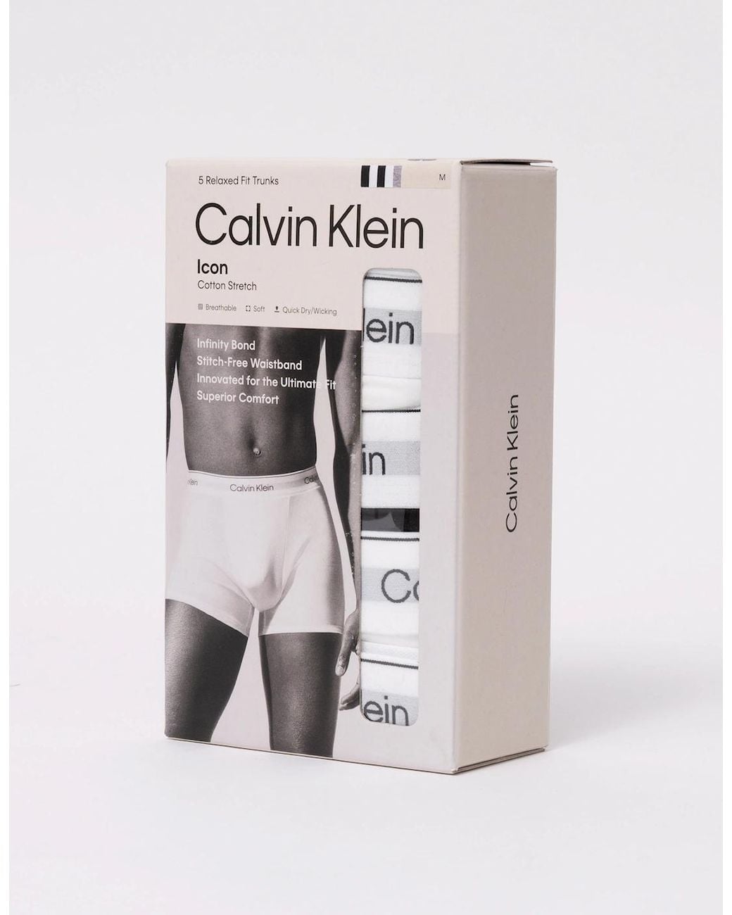 Calvin Klein Gray 5 Pack Icon Cotton Stretch Relaxed Fit Trunks for men