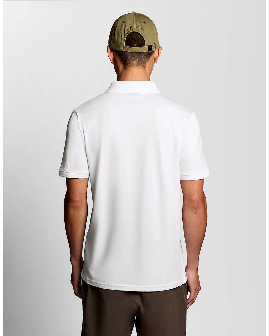 Lyle & Scott White Cotton Jersey Polo Shirt for men