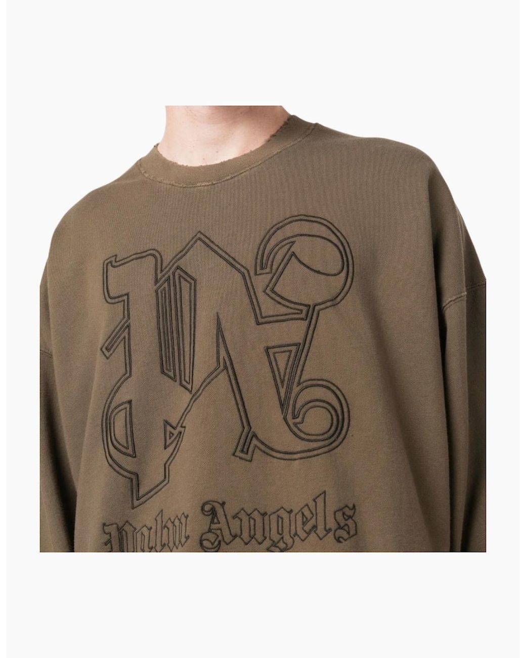 Palm Angels Brown Pa Monogram Statement Crew for men