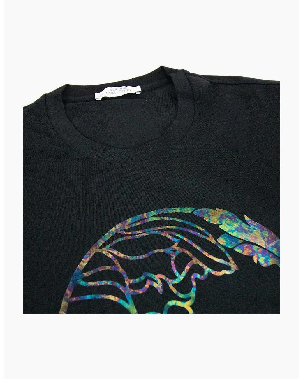 Versace Black Reflective Medusa Logo/S T Shirt Sa30 for men