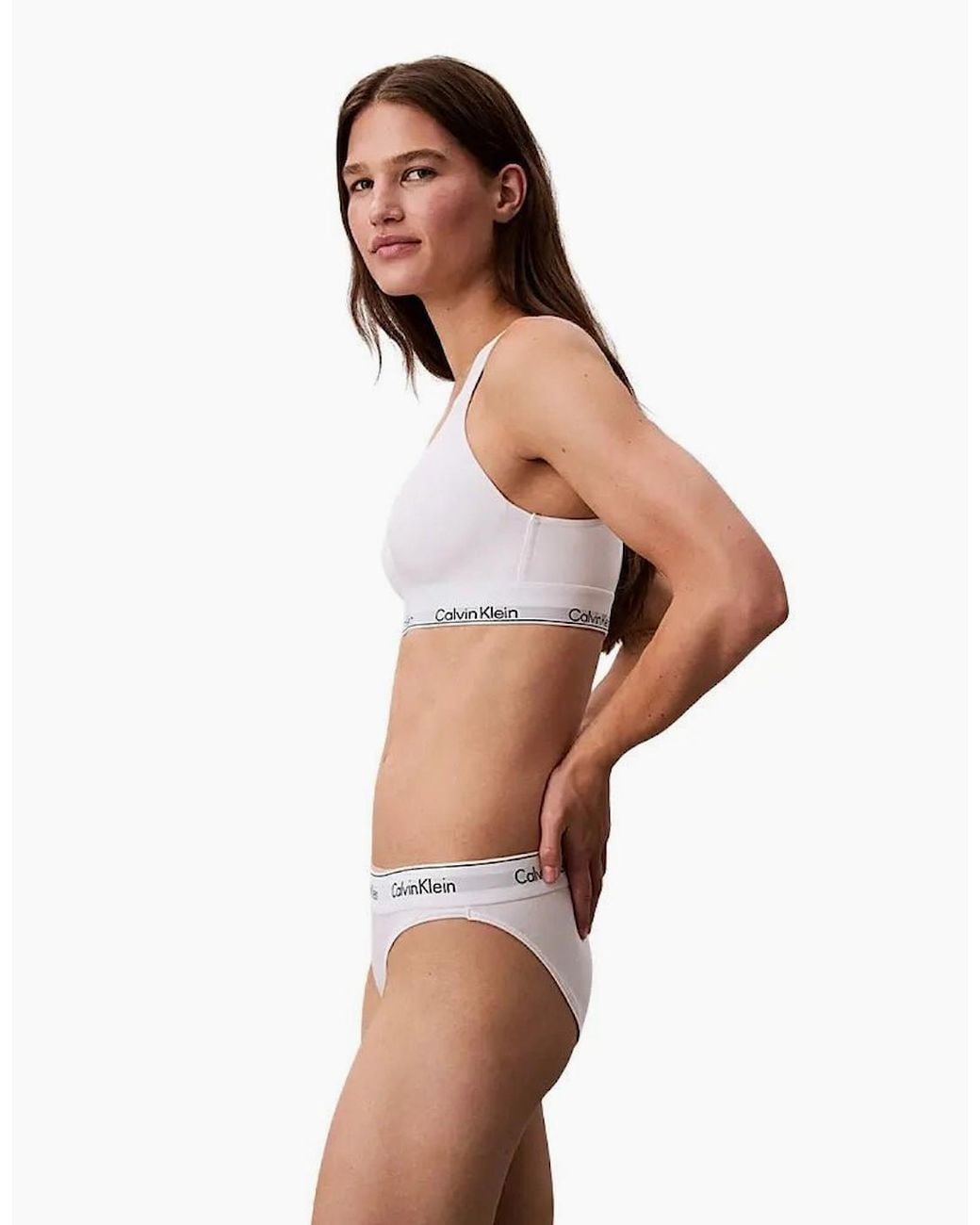 Calvin Klein White Icon Cotton Modal Lift Bralette