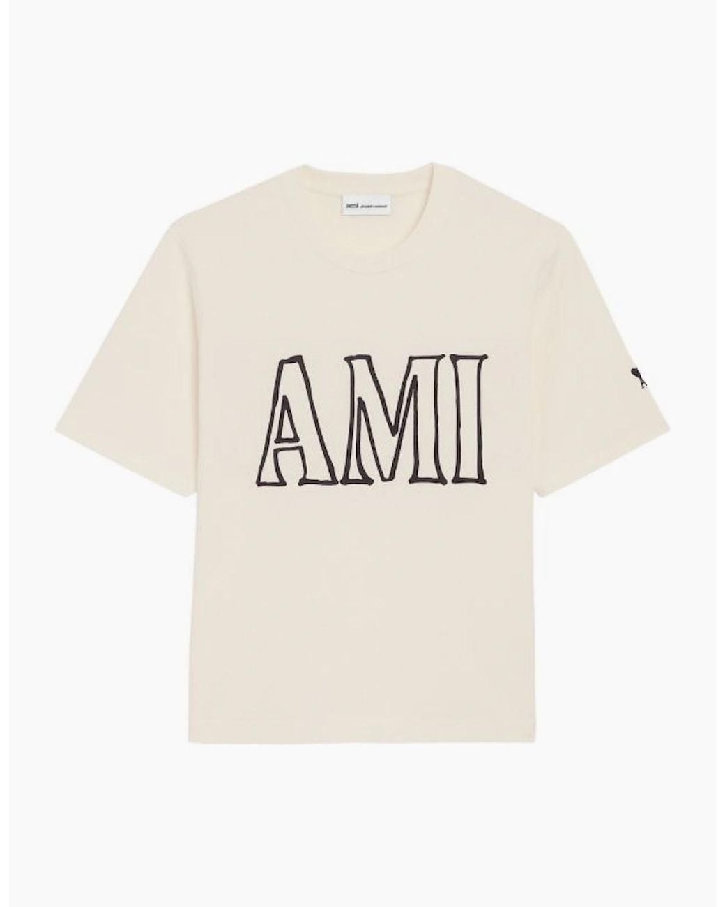 AMI White Graphic T Shirt for men