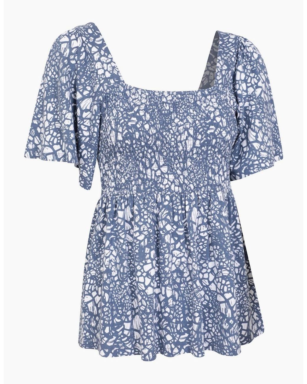 Mountain Warehouse Blue Ladies Hydra Shirred Top