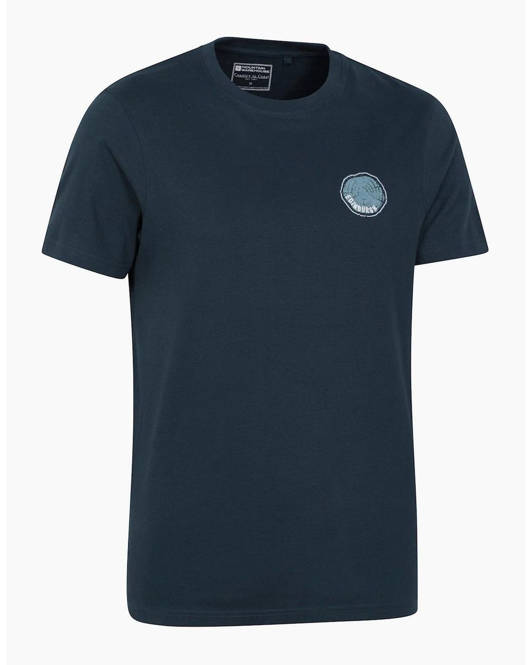 Mountain Warehouse Blue Edinburgh Tree Ring Organic T-Shirt for men