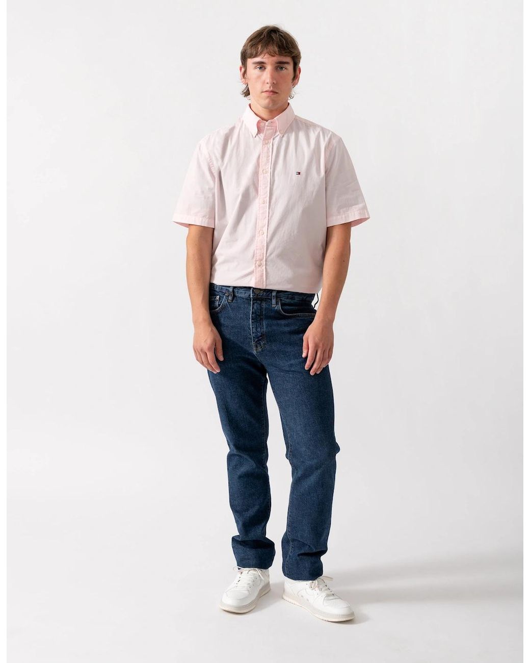 Tommy Hilfiger Pink Gmd Poplin Short Sleeve Shirt for men