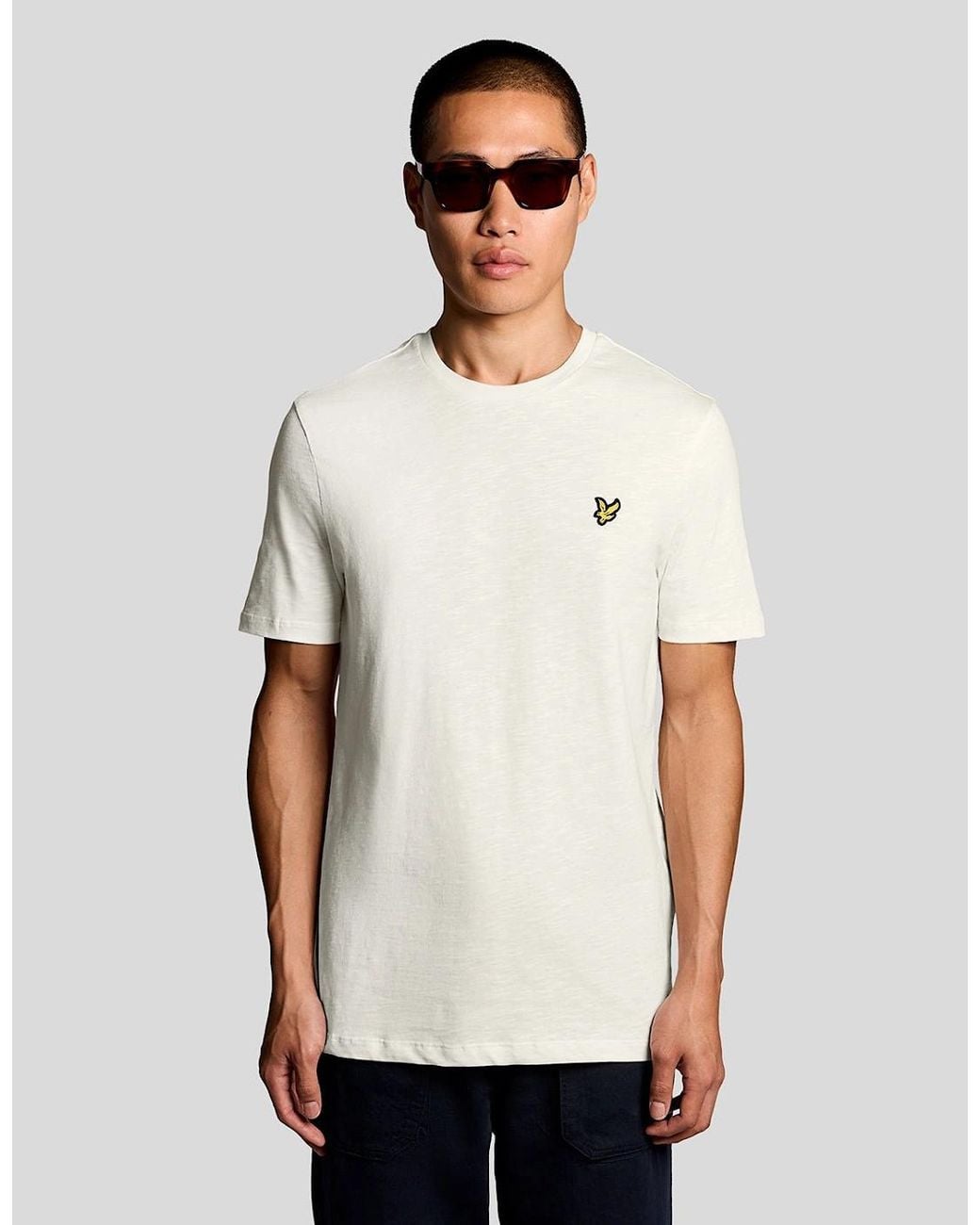 Lyle & Scott White Fine Cotton Slub T-Shirt for men