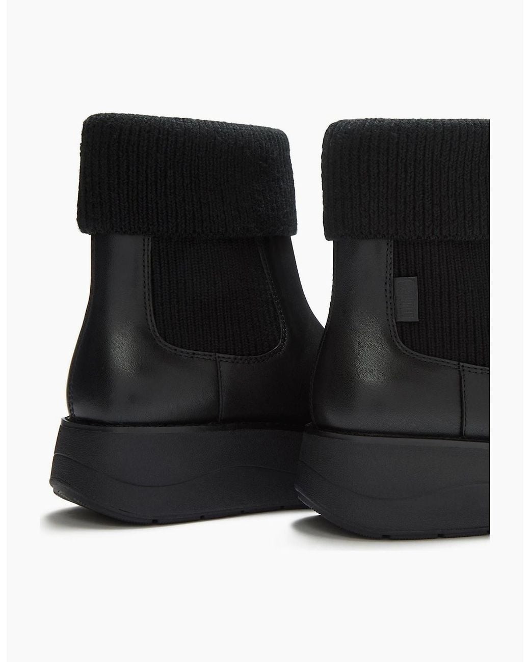 Fitflop Black Gen-Ff Roam Knit Leather Boots