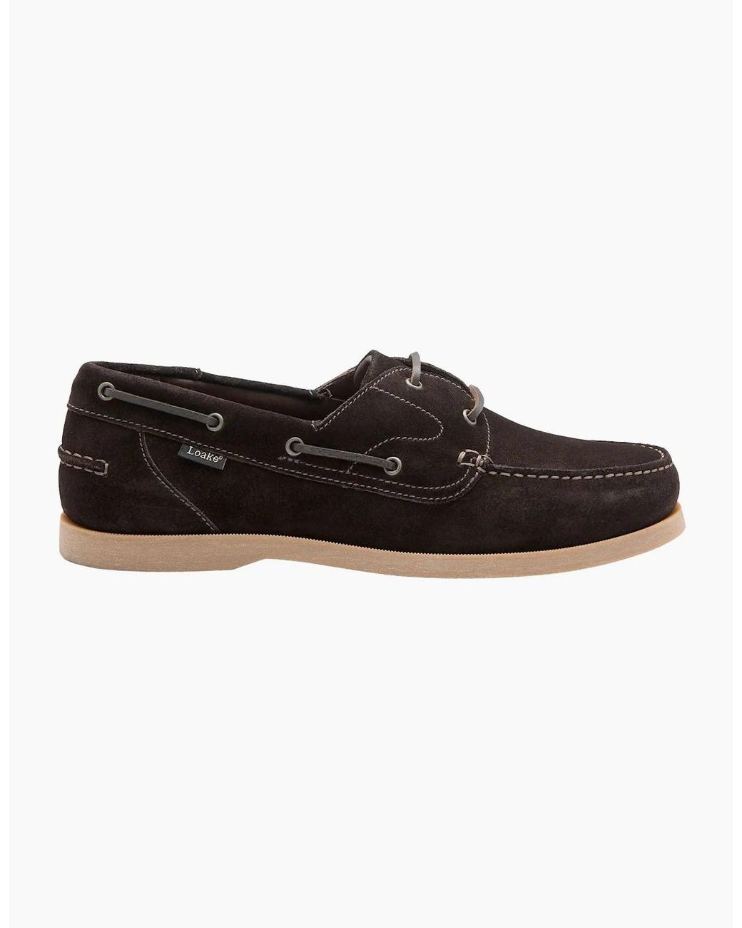 Loake Black Padstow Boat Shoe Dark Suede for men