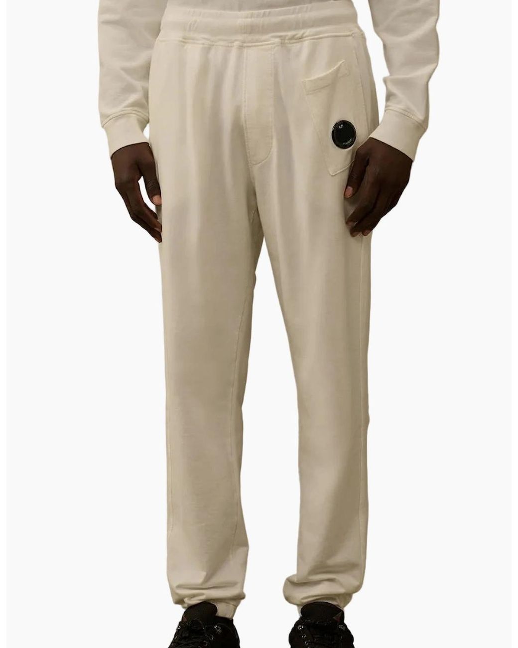 C P Company Natural Light Fleece Lens Sweat Pants for men