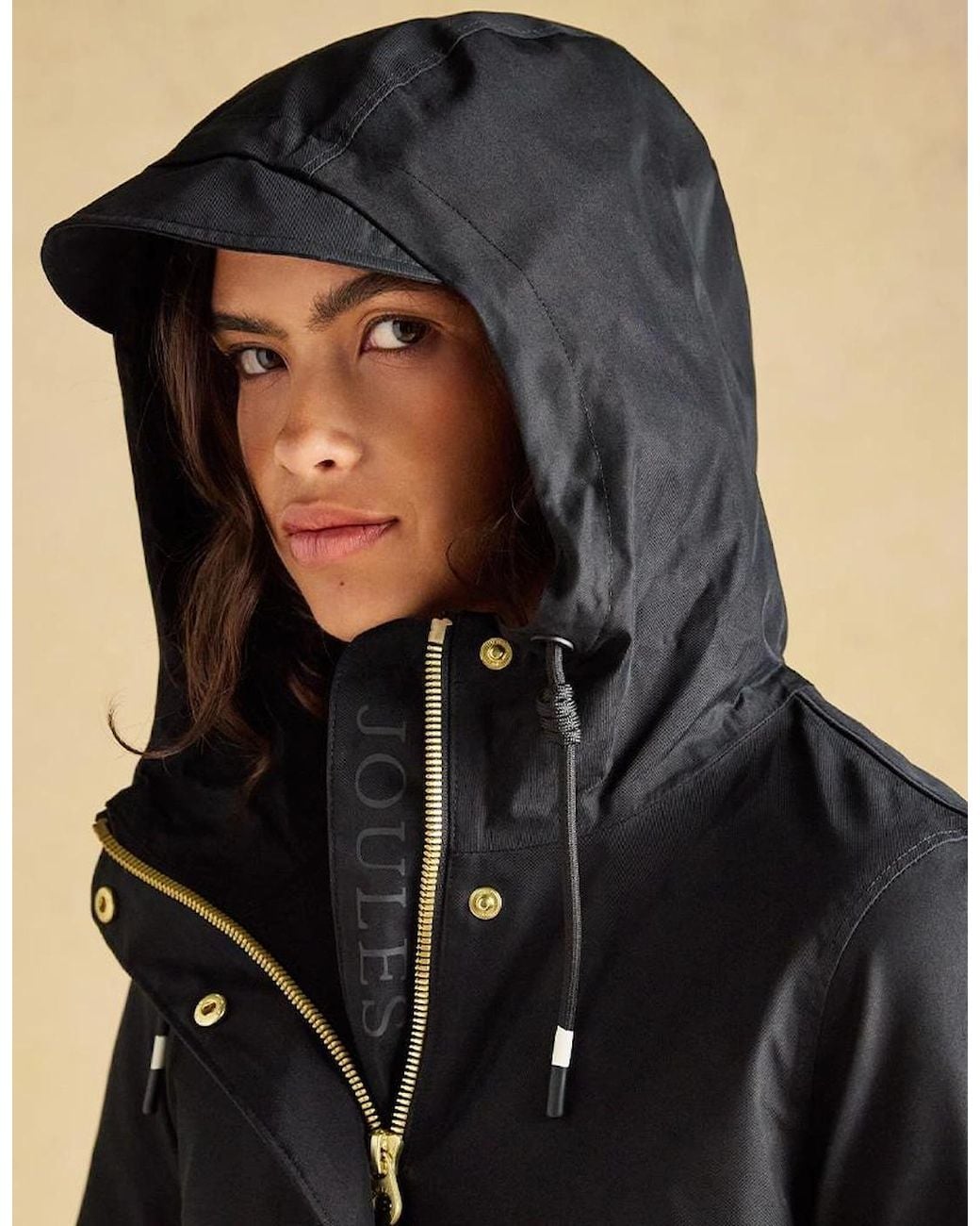 Joules Black Portwell Rain Coat
