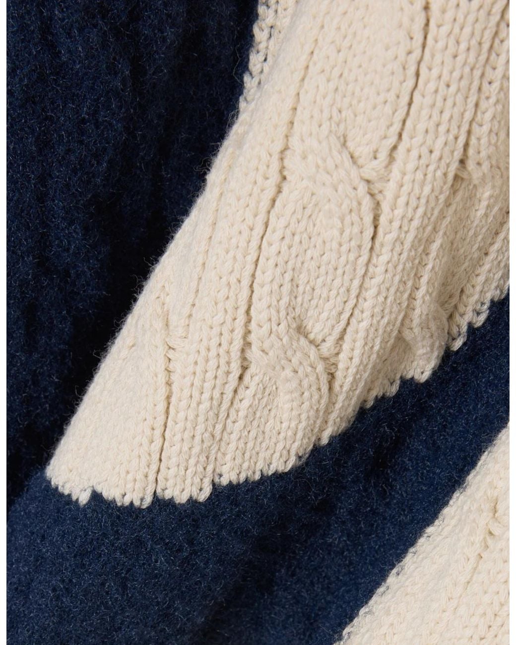 Lacoste White Intarsia Cable Knit Sweater for men